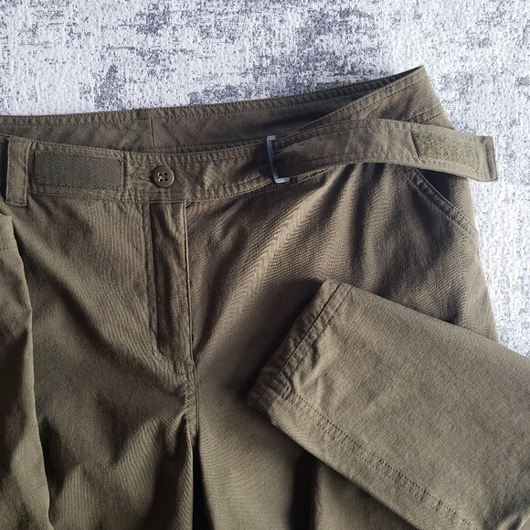 MEC Olive Army Green Wide Leg Outdoor Performance Pants w Drawstring Ankle - Picture 7 of 15